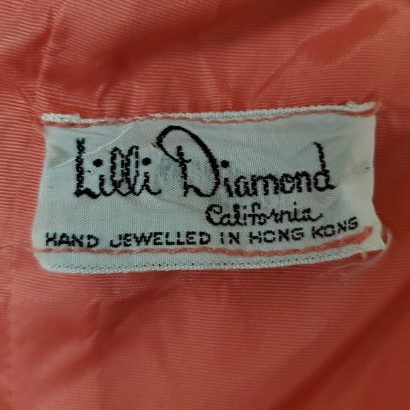 Lilli Diamond Vintage California Hand Jeweled in Hong Kong Peach Cocktai… - Picture 9 of 9